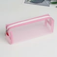 thumbnail image 1 of SHENGXINY Pencil Case, Pencil Pouch Nylon Transparent Mesh Stationery Storage Organizer Pink, 1 of 5