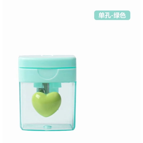 SHENGXINY Pencil Sharpener, Single-Hole Manual Pencil Sharpener with Protective Cover, Simple and Portable Design for Office and Daily Use Green