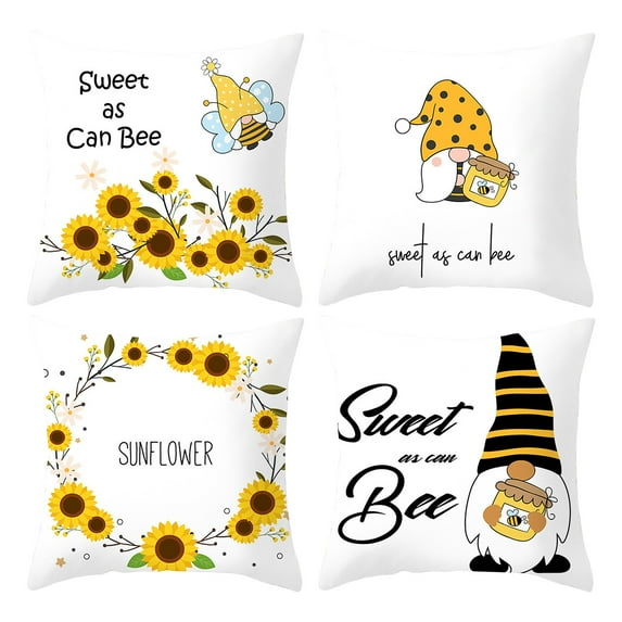 SHENGXINY Pillowcase Sets of 4 Clearance 4PC Festival Print PillowCase Linen Sofa Cushion Cover Home Decor Cushion Cover Family Pillowcase B