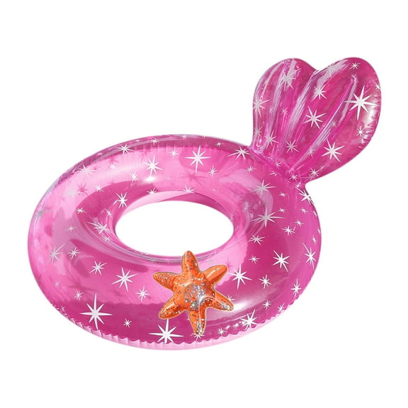 SHENGXINY Pool Float Swimming Ring Floating PVC Swimming Pool Water Swim Ring Folding Middle Mesh Summer Inflatable Bed Pink