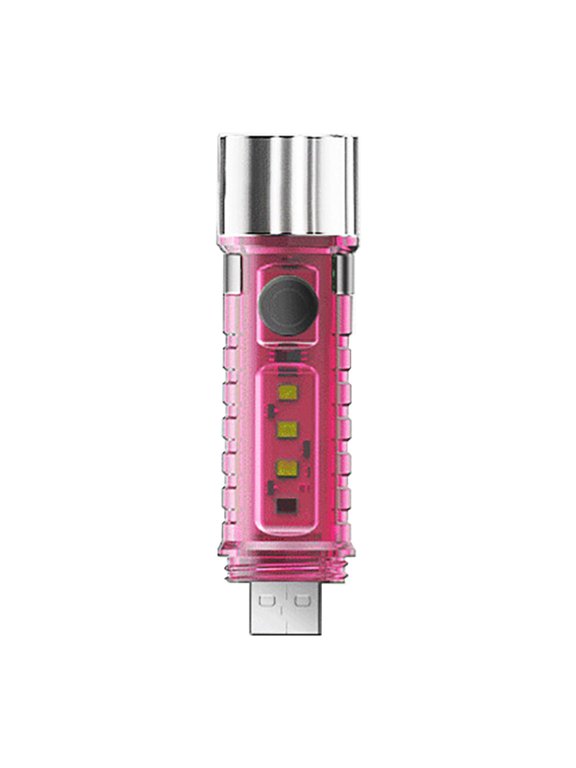 Rechargeable Flashlight, Portable Magnetic Small Flashlight Keychain Light Multi Light Source Usb Rechargeable Torch Pink