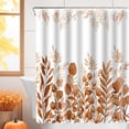 thumbnail image 1 of SHENGXINY Shower Curtain with hooks, Pumpkin/Maple Leaf Print, Waterproof, No-Punch - Autumn Themed Bathroom Curtain,Home Decorations Multicolor, 1 of 6
