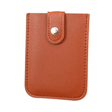 SHENGXINY Small Wallets Woman Clearance Concealed Pull Card Bag Storage Multi-card Slot With Snap Button Pull-out Business Card Holder Brown
