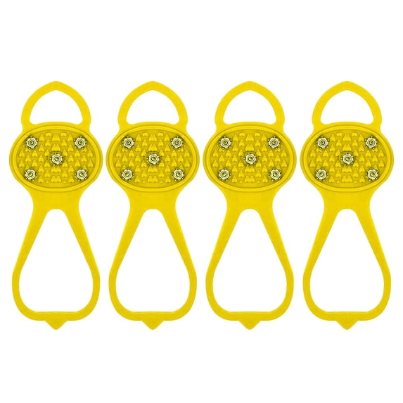 SHENGXINY Snow Nail Foot Cover Clearance 2PCS Non-Slip Grips Spikes Non-slip Snow Cleats Shoes Boots Cover Step Ice Spikes Grips Crampons ForHiking Yellow