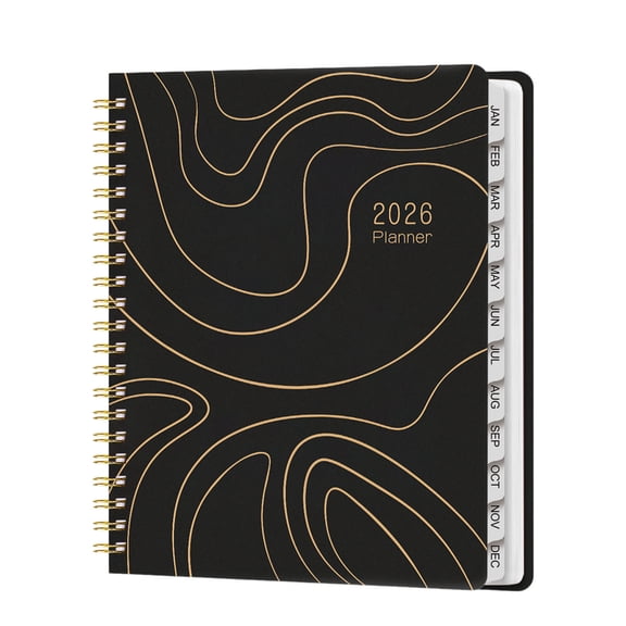 SHENGXINY Spiral Notebook A4 Structured Schedule Coil Notebook Divided Page Design for Office Daily Planning Arrangement