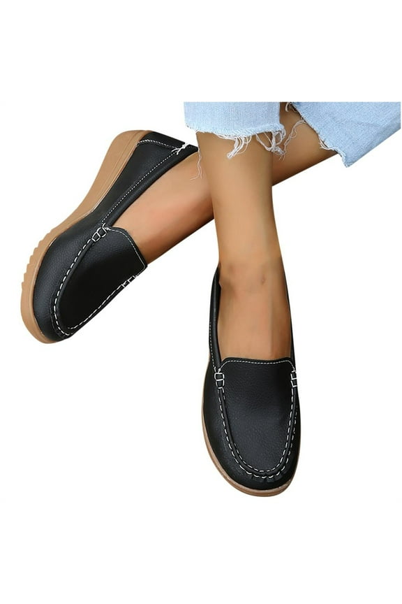 Spring Ladies Leather Handmade Shoes Women Hook &Loop Flat Shoes Women 2022 Autumn Soft Loafers Flats