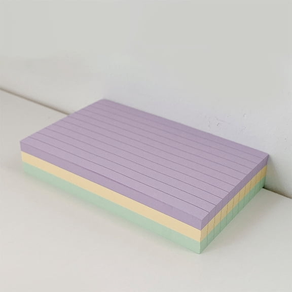 SHENGXINY Sticky Note 3 Colors Lined Self Adhesive Sticky Notes 150 Sheets Per Pad Bright Large Memo Pads for Office Meeting Daily Use