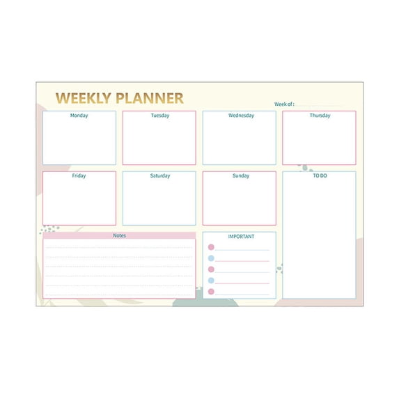 SHENGXINY Sticky Note Magnetic Absorbable Tearable Memo Book Weekly Schedule Planner Efficiency Management Notebook for Office Daily Planning