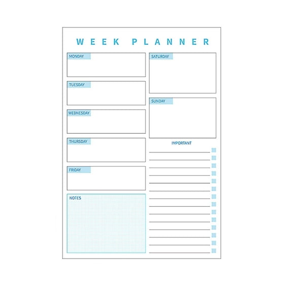 SHENGXINY Sticky Note Magnetic Absorbable Tearable Memo Book Weekly Schedule Planner Efficiency Management Notebook for Office Daily Planning