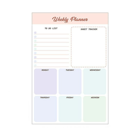 SHENGXINY Sticky Note Magnetic Absorbable Tearable Memo Book Weekly Schedule Planner Efficiency Management Notebook for Office Daily Planning
