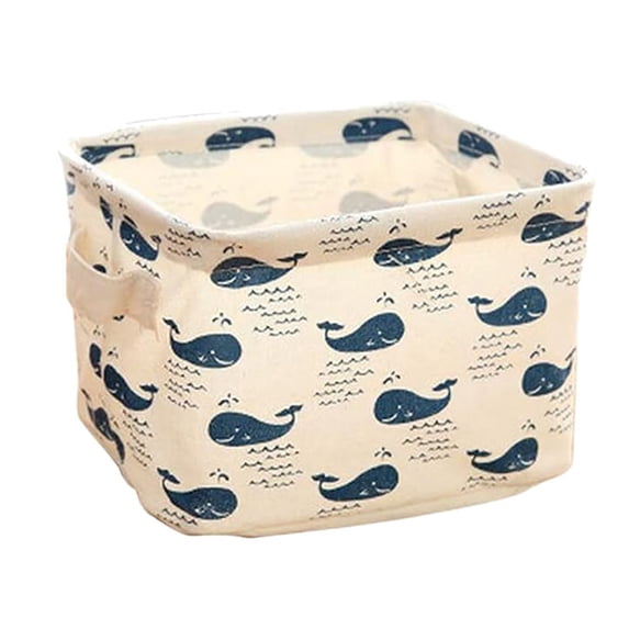 SHENGXINY Storage Bins with Lids,Cotton and Linen Desktop Storage Box,Small Fresh Cloth Storage Basket Clutter Organizing Box for Home Office White 8.27x6.3x5.3in