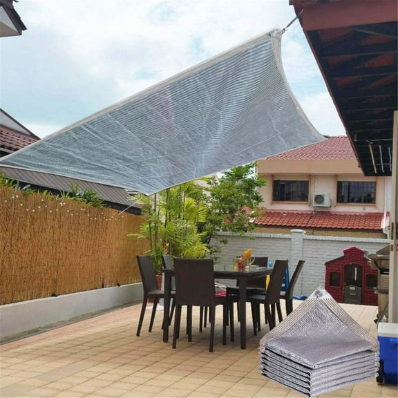 SHENGXINY Sun Shade Sail for Patio, Heat Insulation Sunshade Net Uv Protection for Balcony, Garden and Plants Silver