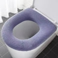 thumbnail image 1 of SHENGXINY Toilet Seat Cover Pads Stretchable Washable, Heavyweight Thick Knitted Soft Warm Washable Toilet Mat Purple 14.2x17.3in, 1 of 4