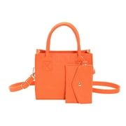 SHENGXINY Tote Bag for Women Clearance Fashion Zipper Messenger Bag Women Shoulder Bag Handbag Casual Messenger Bag for Women Orange