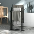 thumbnail image 1 of SHENGXINY Towel Racks for Bathroom,Floor Standing Towel Rack,Three Tiered Vertical Metal Bathtub Rack Multifunctional Bathroom Towel and Storage Shelf Black 33.1x17.32x9.84in, 1 of 9
