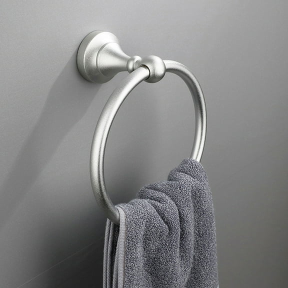 SHENGXINY Towel Racks for Bathroom,304 Stainless Steel Hand Towel Ring,Wall Mounted Round Towel Holder for Kitchen Bathroom Silver 6.5x3.19x1.97in