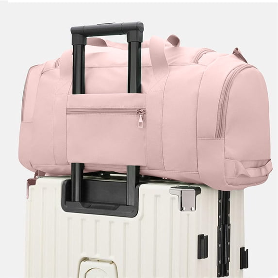 SHENGXINY Travel Duffle Bag for Women, Versatile Weekender Carry-On Gym Bag with Wet Pocket, Convertible Backpack Design, Large Capacity Lightweight for Business and Fitness Pink