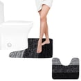 thumbnail image 1 of SHENGXINY U Shaped Toilet Rug, Plush Microfiber Absorbent Non-Slip Mat & Rug, Quick Dry Dark Tone U-Shaped Toilet Household Accessory Black 16x20in, 1 of 7