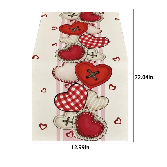 SHENGXINY Valentines Tablecloth Clearance Valentine's Day Table Runner Kitchen Dining Table Decoration For Indoor Home Party Valentine's Day Rectangle Tablecloth Heart Fabric Table Cloth Multicolor