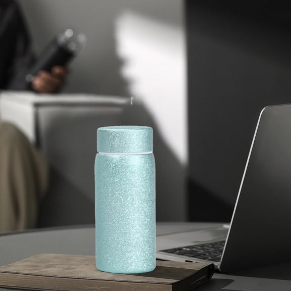 SHENGXINY Water Bottles,200Ml High Appearance Titanium Covered Insulated Cup,Straight Body with Titanium Inner Liner,Compact Portable Pocket Cup Green 5.12x2.09x2.09in