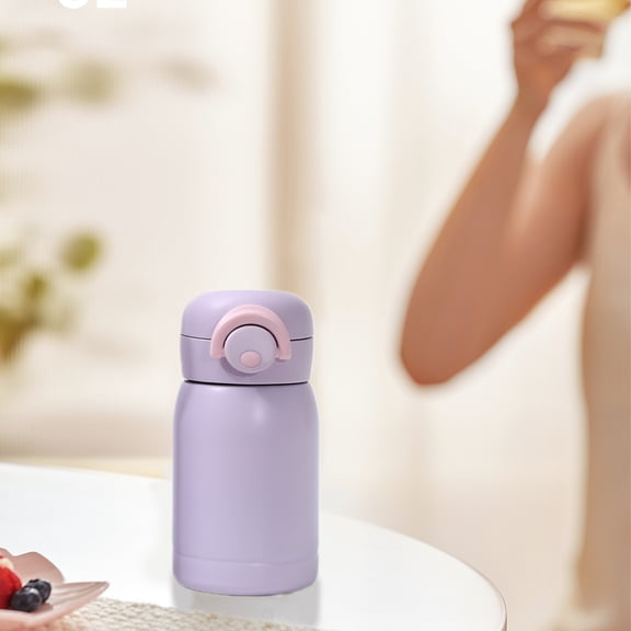 SHENGXINY Water Bottles,304 Stainless Steel Insulation Cup,Portable Double,Layer Vacuum Bouncing Cup,High,Value Mini Students Pocket Cup,Compact and Easy to Carry Purple 2.87x2.75x2.67in