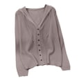 thumbnail image 1 of SHENGXINY Women Lightweight Button Down Knitted Cardigan Sweater Long Sleeve Thin Casual Open Front Knit Outerwear for Spring Summer Fall Khaki Free Size, 1 of 7