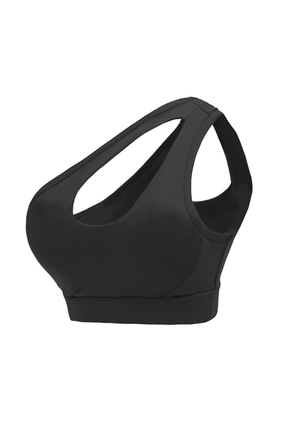 Bracelets for Women High Impact Sports Bra Large Breasts Sexy One-Shoulder Plus Size Exercise Shake-proof Yoga Underwear Black,XL