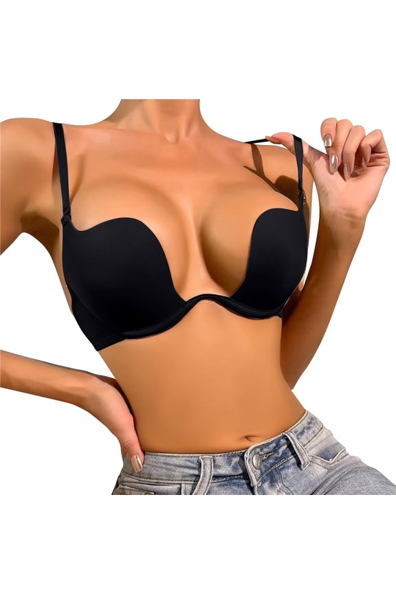 Bralettes for Women High Impact Sports Bra Custom Plus Size Push Up Hide Back Side Fat Sculpting Uplift Seamless Body Shaping Shapewear With Black,70B