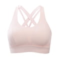thumbnail image 1 of SHENGYUAN High Impact Sports Bra Support Bras for WomenColor Block Wireless With Fixed Cups Back Design Chest and Side Fat Control Pink,M, 1 of 2