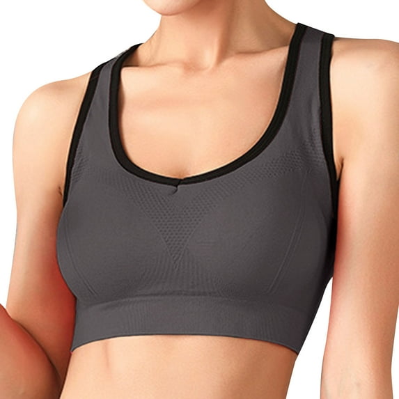 SHENGYUAN Plus Size Bra Women Sports Bras Strappy Padded Medium Support Yoga Workout Tops for Grey,XXXL