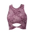thumbnail image 1 of SHENGYUAN Push Up Bra Supportive Sports Bras for Women Rib Print Tie Dye Turtleneck Yoga Tank Top C,XL, 1 of 4