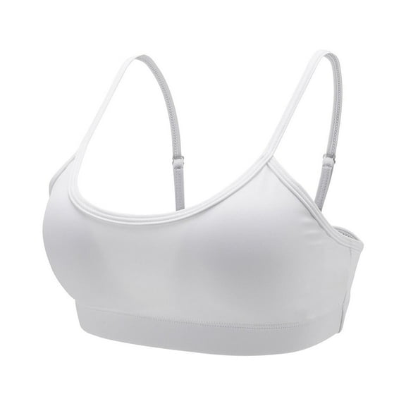 SHENGYUAN Sports Bra Comfy Bras for WomenSolid Color and Leisure With Chest Pad Women's Small Suspender Nude Yoga Vest White,S