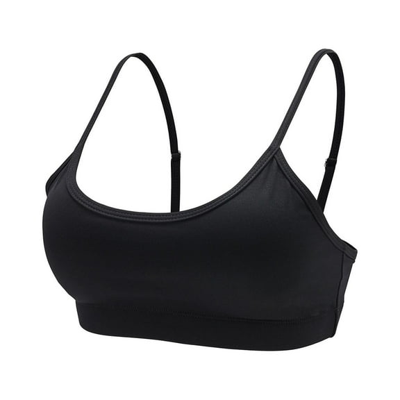 SHENGYUAN Sports Bras for Women Comfy WomenSolid Color and Leisure Bra With Chest Pad Women's Small Suspender Nude Yoga Vest Black,M