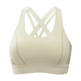 thumbnail image 1 of SHENGYUAN Sports Bras for Women High Support WomenColor Block Wireless Bra With Fixed Cups Back Design Chest and Side Fat Control Yellow,XL, 1 of 2