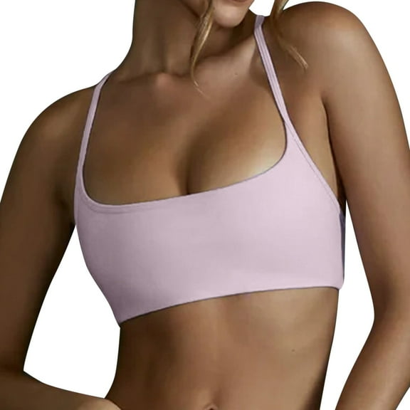 SHENGYUAN Women'S Sports Bras Supportive for Womens Workout Fitness Backless Padded Low Impact Bra Yoga Crop Tank Top Purple,M