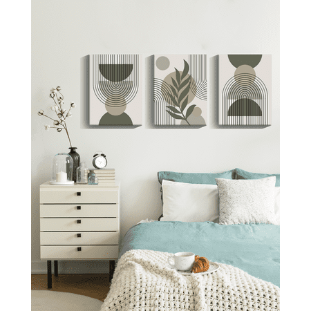 SHENIFY Mid Century Boho Wall Art - Abstract Geometry Canvas Prints (Set of 3, 12x16in) for Home Decor price history and forecast - SHENIFY