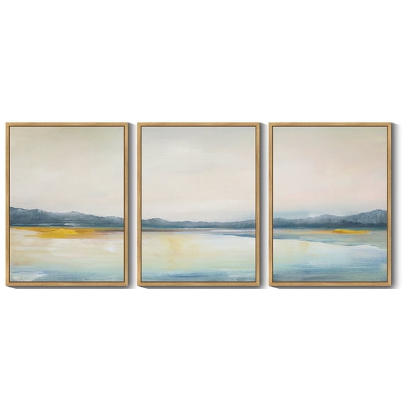 SHENIFY Abstract Landscape Wall Art Set Minimalist Neutral Illustrations Modern Art Decorative Nordic for Living Room Bedroom Hallway 11x14in3pcs Natural Framed