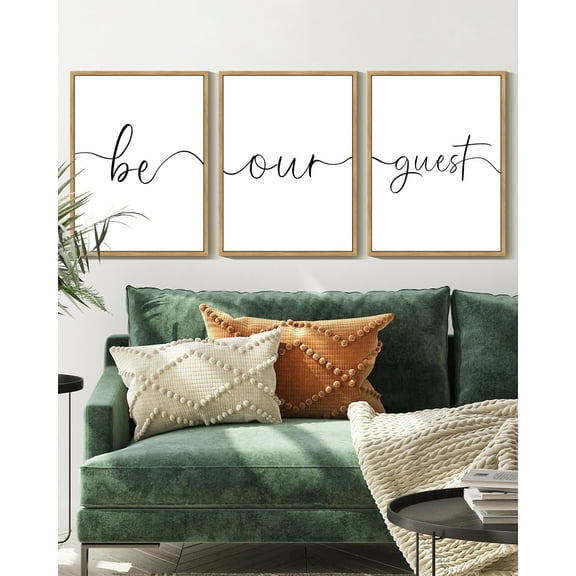 SHENIFY Be Our Guest Guest Room Wall Decor Guest Bedroom Wall Art Farmhouse Guest Room Hanging Decoration 11x14in3pcs Natural Framed