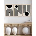 thumbnail image 1 of SHENIFY Black Abstract Boho Wall Art Framed Wood Geometric Wall Decor Mid Century Modern Minimalist Bohemian Bedroom Decor Canvas Prints Ready To Hang for Living Room - 12x16in3pcs Neutral Framed, 1 of 4