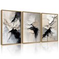 thumbnail image 1 of SHENIFY Black Abstract Wall Art 16x24in3pcs Natural Framed Minimalist Neutral Color Block Pastel Wall Decor Modern Decor Artwork Prints Rustic farmhouse Bedroom, 1 of 7
