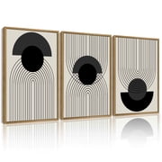 SHENIFY Minimalist Mid Century Modern Black Boho Wall Art Framed Canvas Prints for Living Room, Bedroom, 16x24in