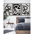 thumbnail image 1 of SHENIFY Black and White Lines Abstract Wall Art 16x24in3pcs Black Framed Ink Wash Minimalist Canvas Painting Artwork, 1 of 5