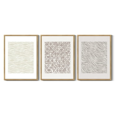 SHENIFY Boho Abstract Wall Art Mid-Century Tan Geometric Landscape Abstract Shapes Cozy Neutral Modern Minimalist Painting Decorative Artwork 11x14in3pcs Natural Framed