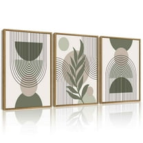 SHENIFY Boho Wall Art Botanical Modern Decor Minimalist Bohemian Abstract Geometry Prints Living room 11x14in3pcs Neutral Framed