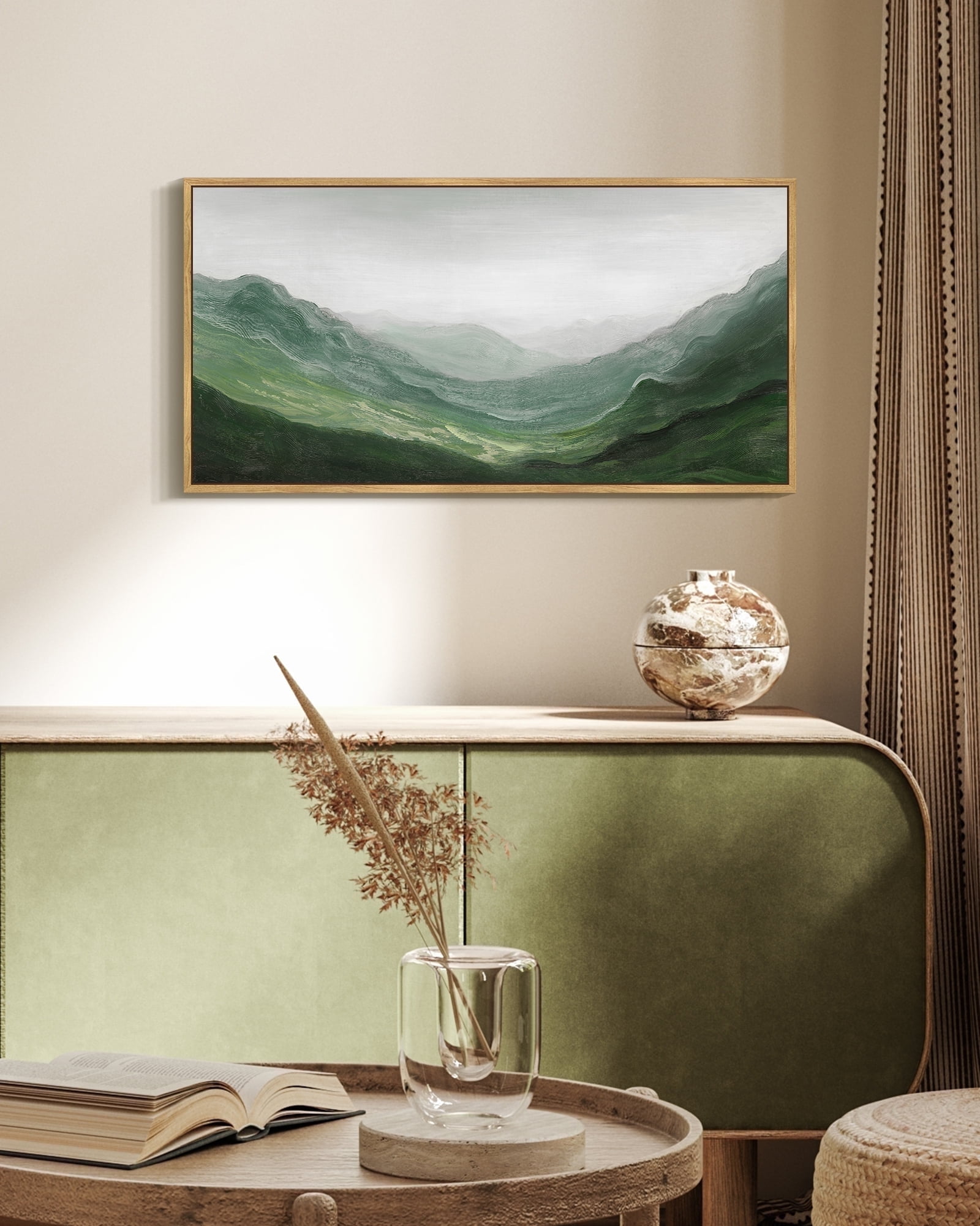 SHENIFY Fog Pine Green Tree Forest Canvas Wall Art Nordic Nature Modern ...