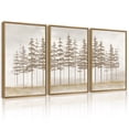 thumbnail image 1 of SHENIFY Foggy Pine Tree Wall Art 16x24in3pcs Natural Framed Watercolor Nature Misty Forests Wall Decor Rustic Minimalist Painting Home Decor, 1 of 7
