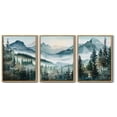 thumbnail image 1 of SHENIFY Landscape Mountain Range Wall Art Set Watercolor Foggy Pine Tree Forest Nature Scenry Mist Wilderness Farmhouse Rustic Modern Decorative 11x14in3pcs Natural Framed, 1 of 5