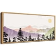 thumbnail image 1 of SHENIFY Landscape Mountain Wall Art Set Watercolor Sunrise Pine Tree Forest Nature Scenry Wilderness Rustic Modern Art Decorative 8x16in Natural Framed, 1 of 5