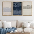 thumbnail image 1 of SHENIFY Large 24x36in3pcs Natural Framed Navy Blue Abstract Wall Art Modern Neutral Minimalist Wooden Pastel Boho Wall Decor Farmhouse Rustic Art Painting Home Decor, 1 of 8