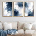 thumbnail image 1 of SHENIFY Large 24x36in3pcs Natural Framed Navy Blue Abstract Wall Art Neutral Brush Strokes Block Shape Mid Century Art Prints Minimalist Modern Illustrations Bedroom Hallway, 1 of 8